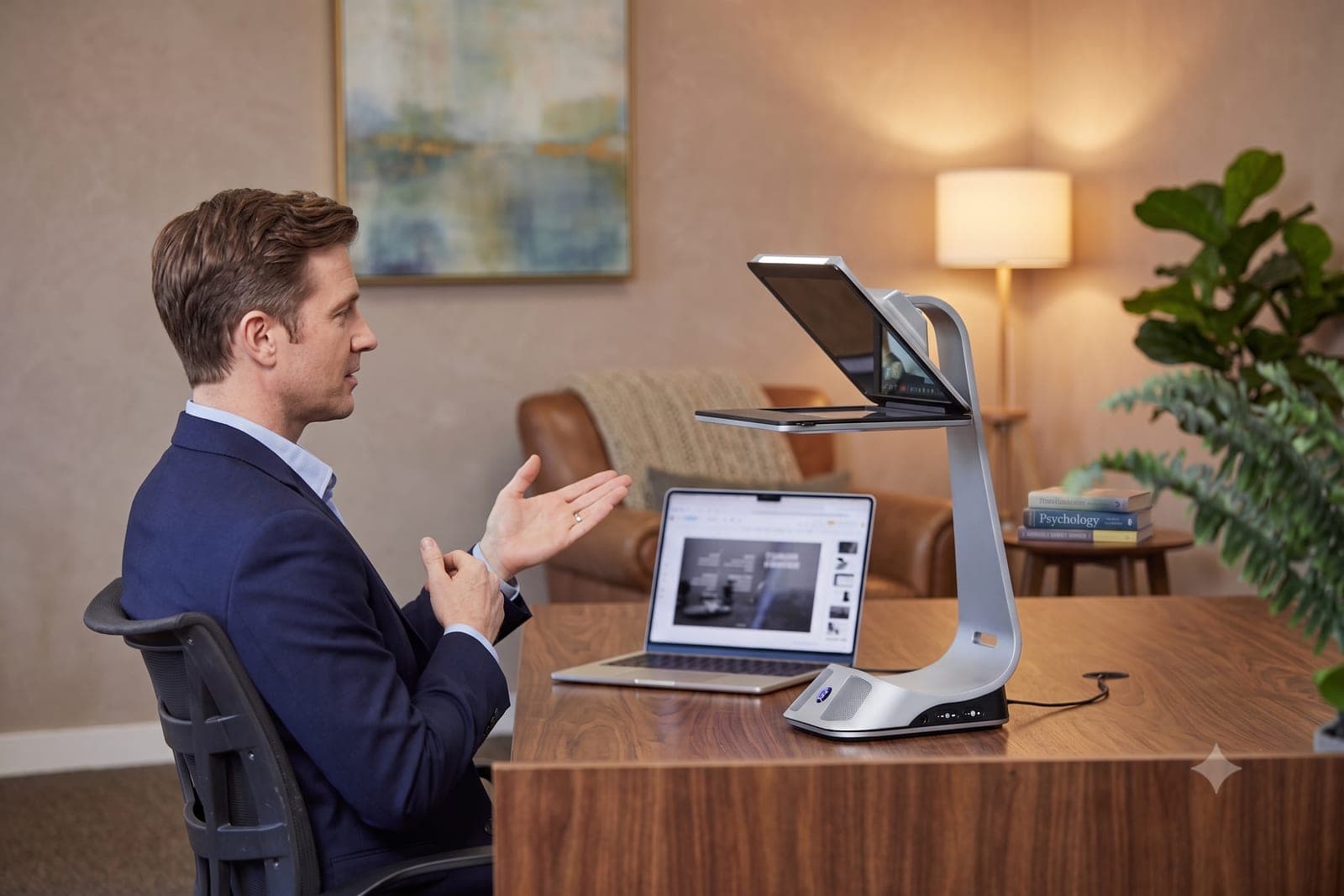 Professional using iVi for psychiatric evaluation